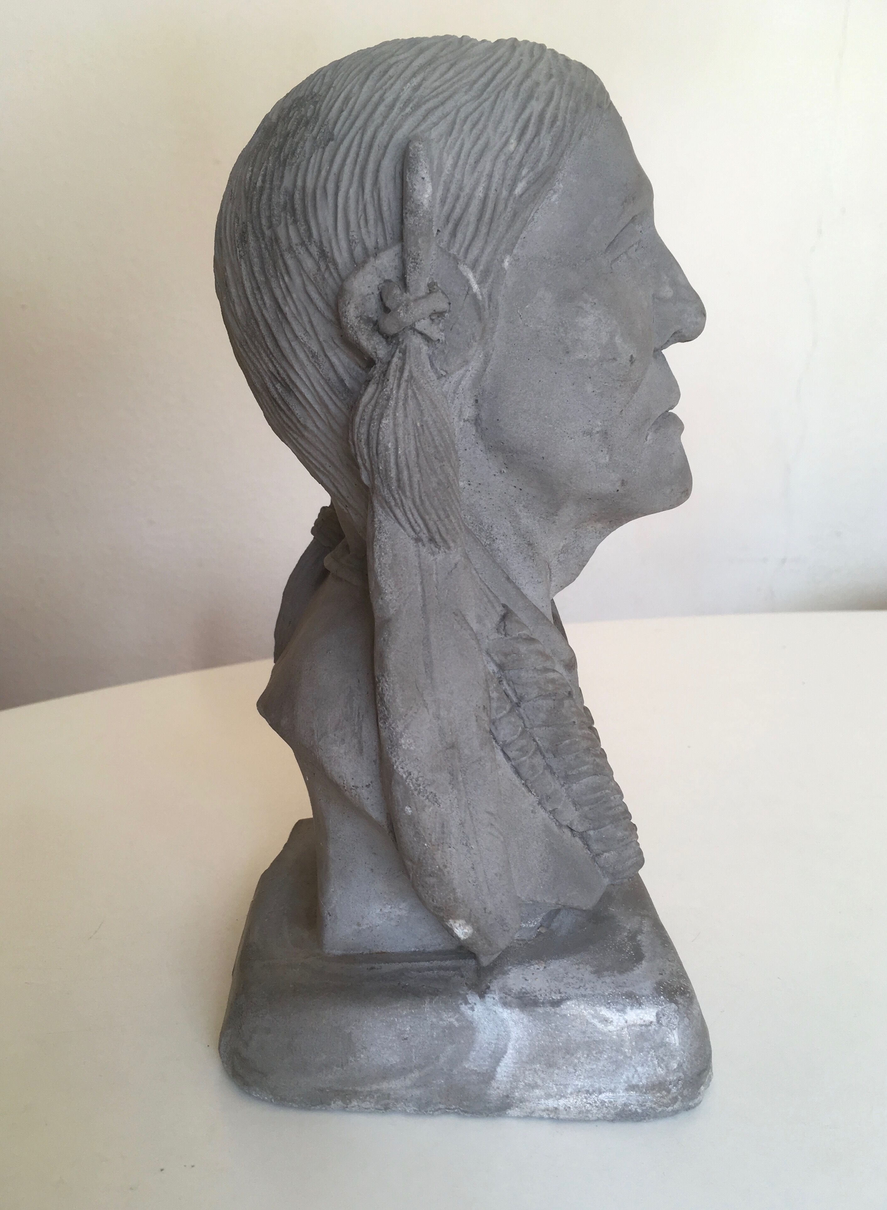 Sioux Indian chief's head black earthenware workshop proof 1920
