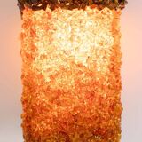 Pair of "Honey" wall lights in amazonite and amber. Contemporary work.