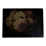 Oil on wood 19th century cut flowers