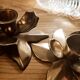 Duo of brass star candle holders