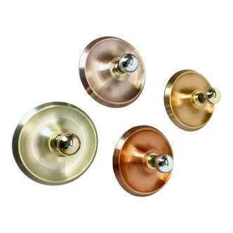 Set of four multicolor disc wall lights, germany 1960s