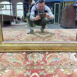 Miroir époque Napoléon III à fronton  à la feuille d'or