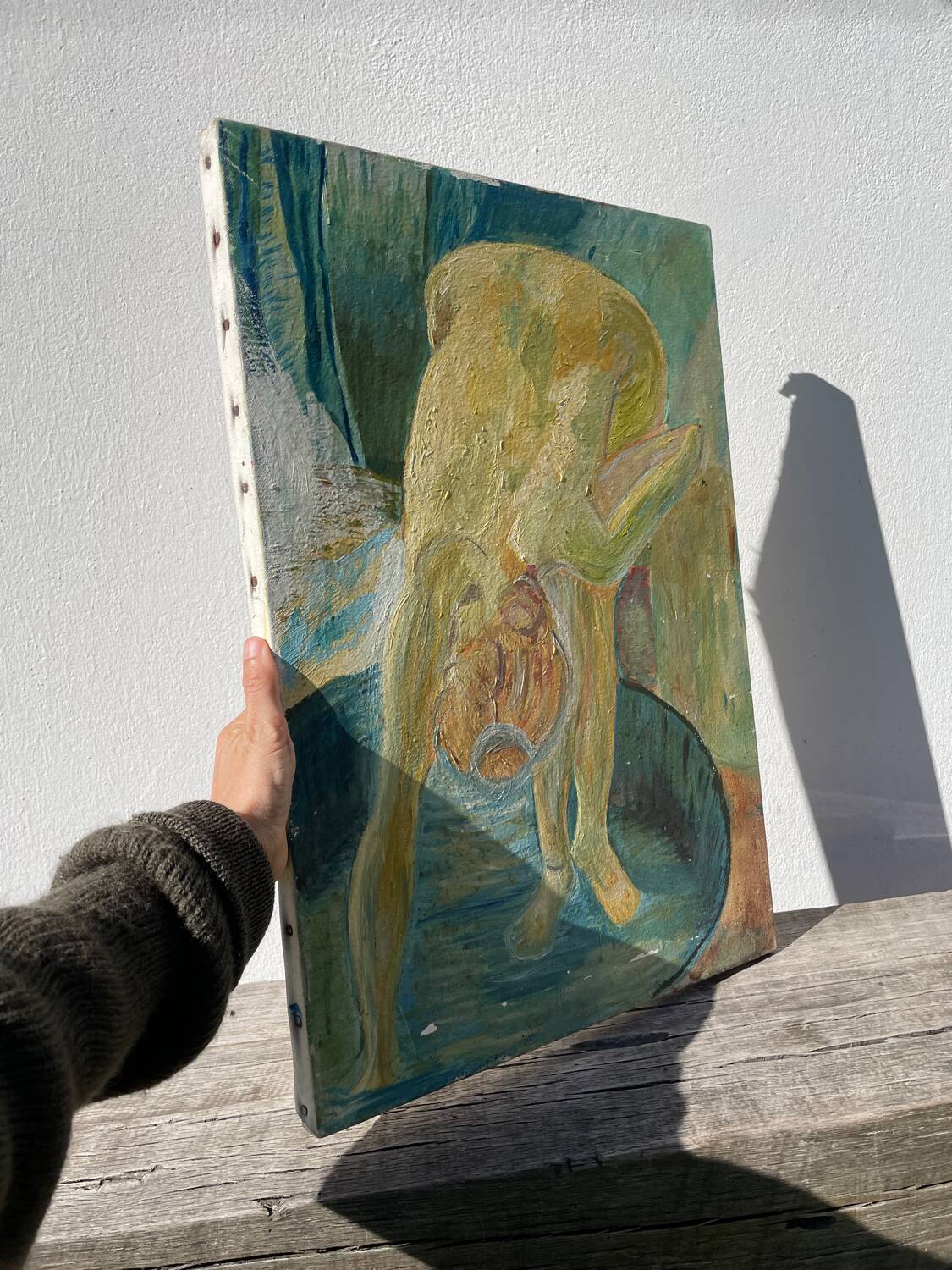 Tableau ancien huile sur toile nu féminin