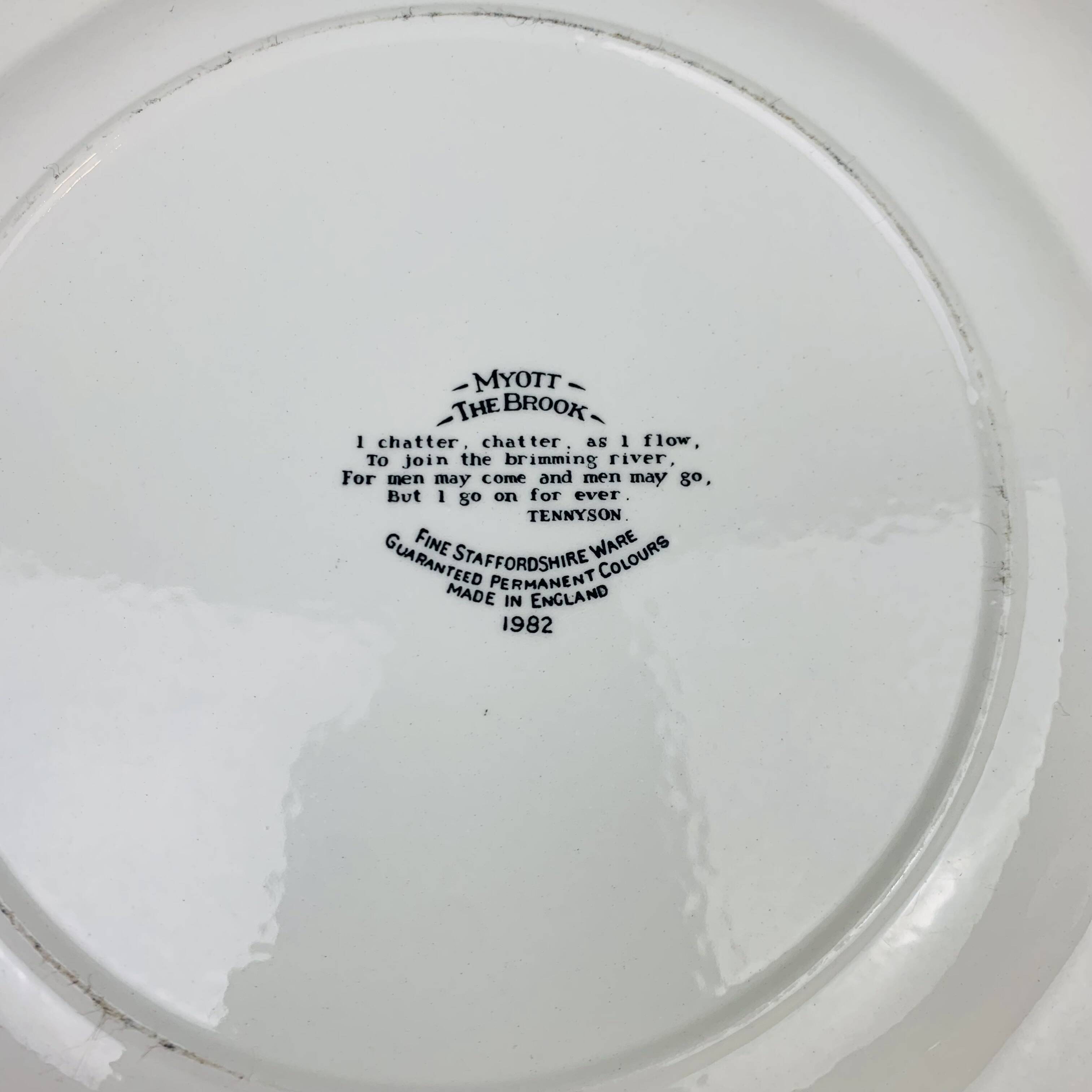 6 Myott The Brook English Ironstone Flat Plates