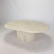 Table basse ovale italienne en travertin, 1984