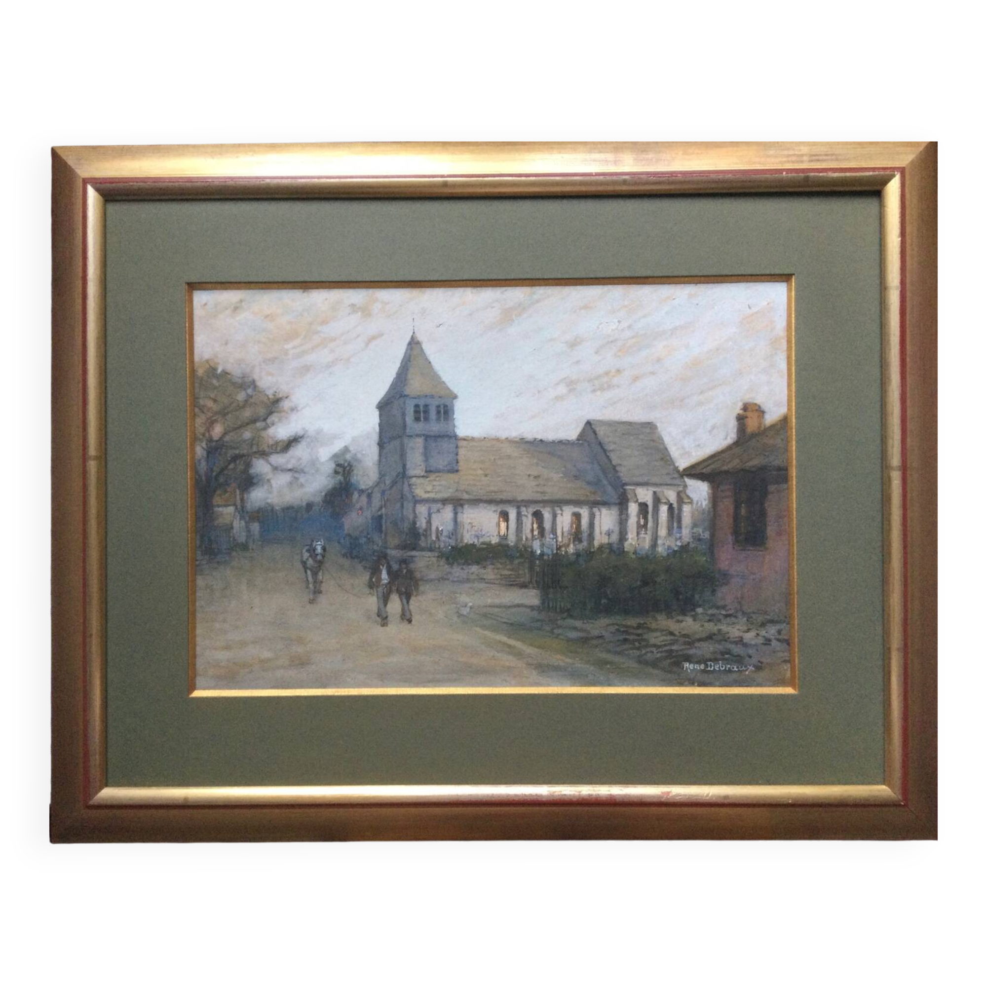 Twilight. Gouache and watercolour by René DEBRAUX 1868-1938