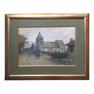 Crépuscule.Gouache et