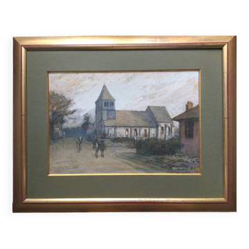 Twilight. Gouache and watercolour by René DEBRAUX 1868-1938