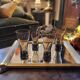 4 verres long drink en verre fumé 70s