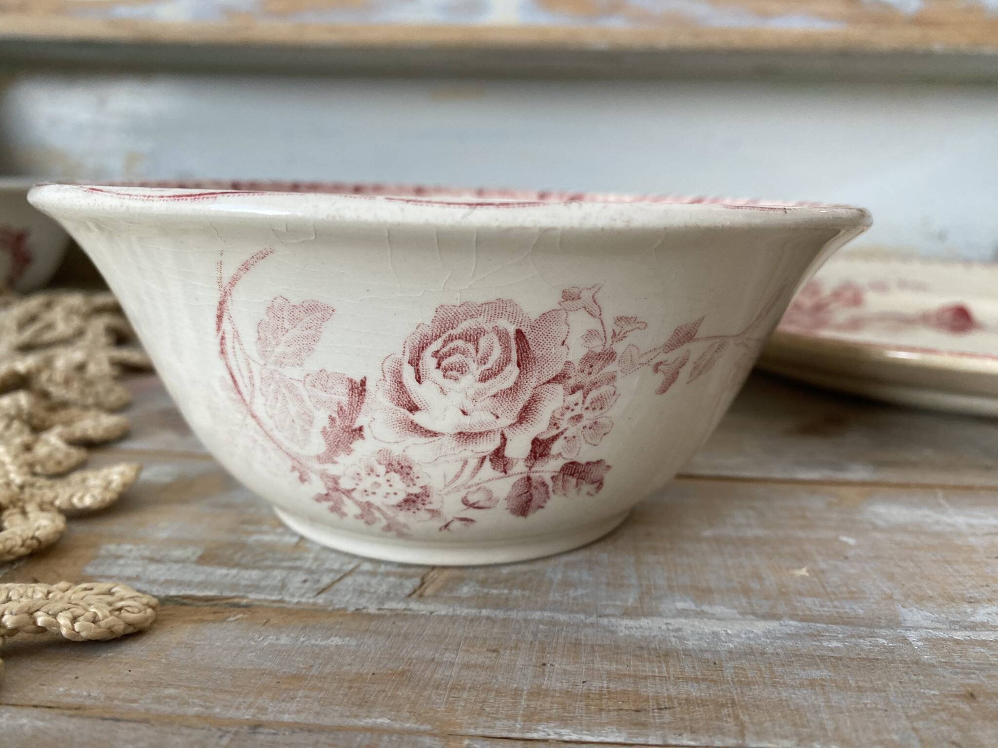Ancient ironstone bowl from Choisy-le-Roi.