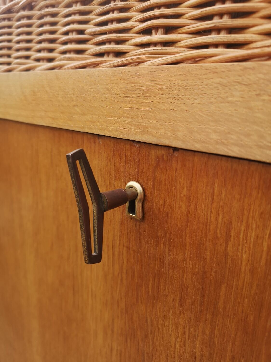 Secretary oak and rattan