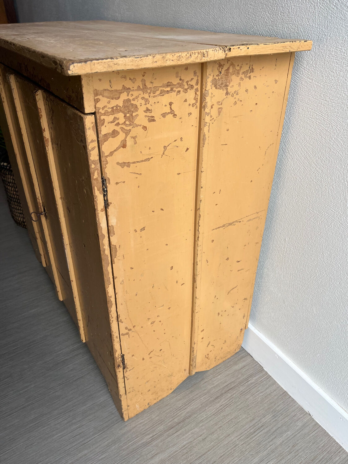 Antique Parisian sideboard with patinated wood / jam cabinet