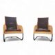 2 x Chaise longue lourde en rotin / cuir marron années 1990 Très bon état