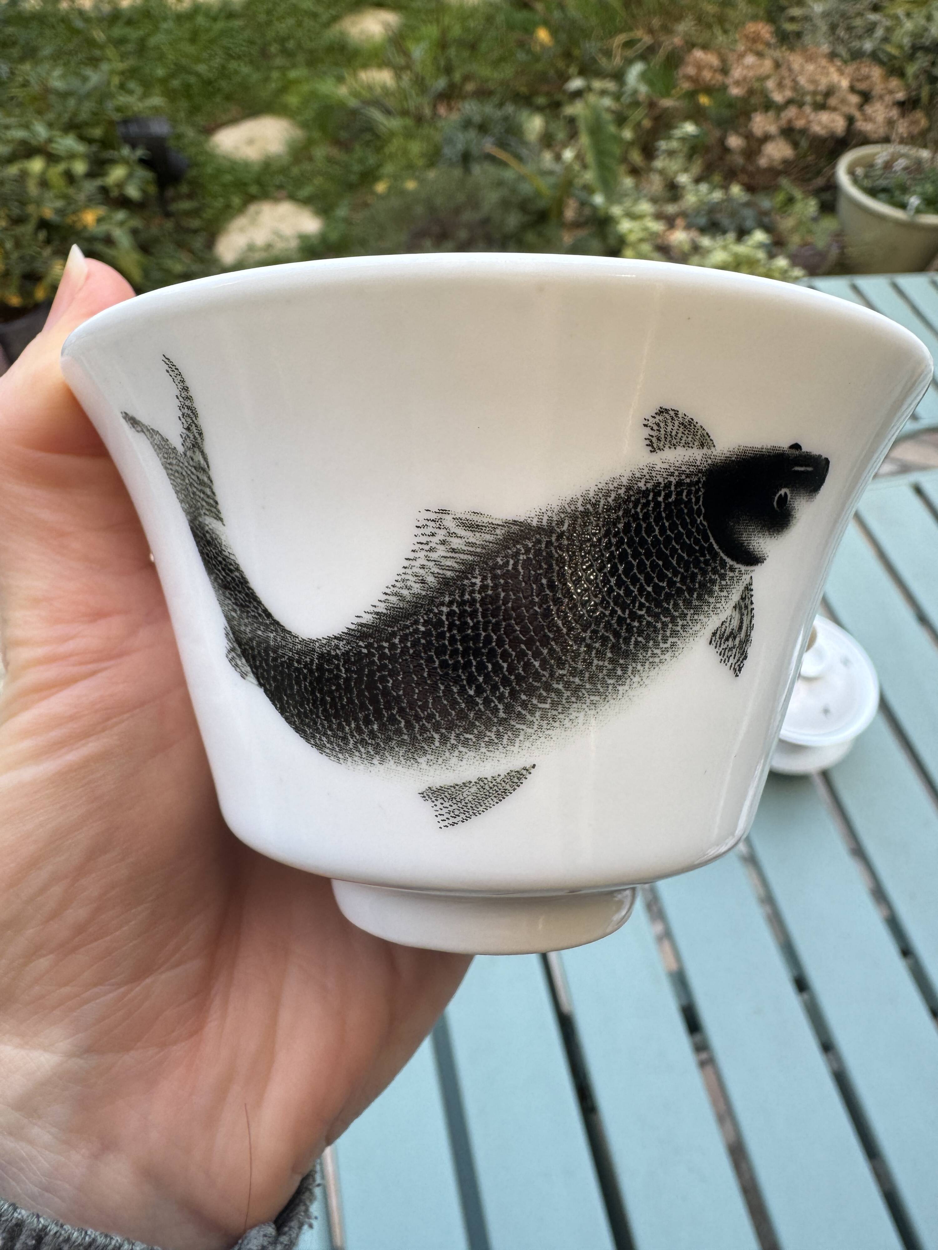 Service à thé chinois – 2 gaiwan + pot porcelaine haut de gamme (Cha Yuan)