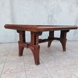 Brutalist art deco style oak table