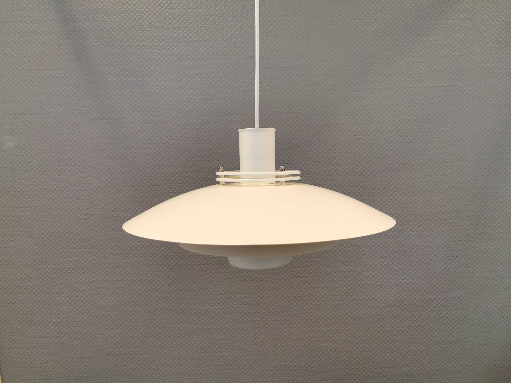 FormLight hanging lamp with multiple layers of shades, a Danish quality product from the 80s.