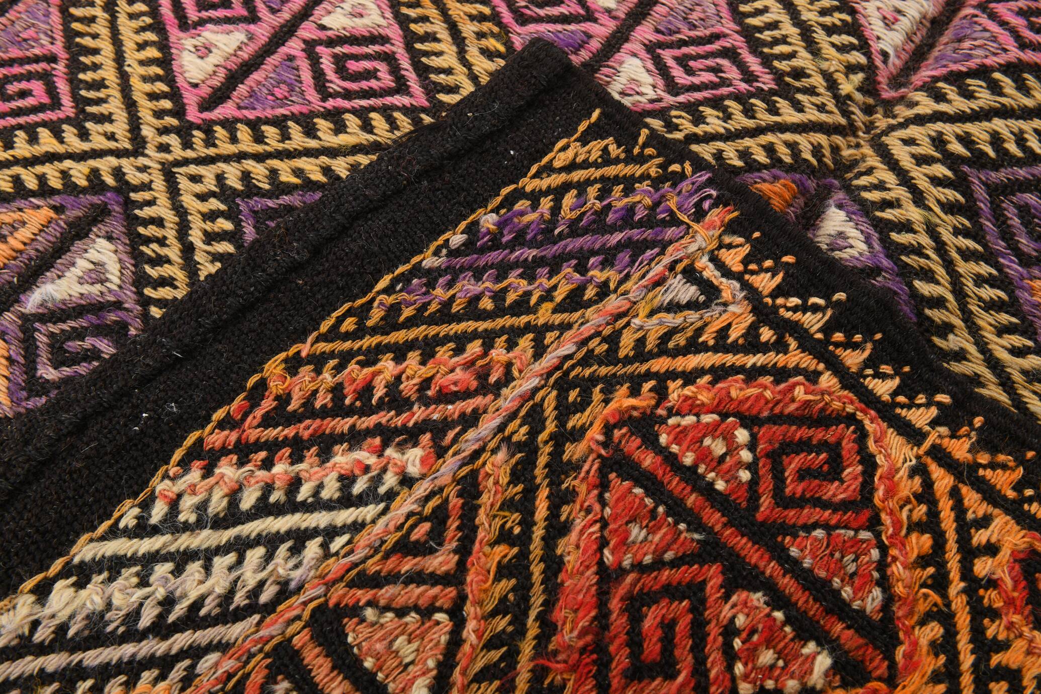 5x7 Yellow & Pink Turkish Kilim Rug, 158x218Cm