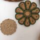 Wall composition of baskets and braided wicker trays