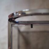 Vintage chrome metal saddle