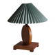 Lampe de table ronde en bois Danish Art Deco en chêne, années 1940