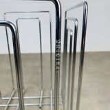 Chrome metal magazine rack by Willi Glaeser for TMP, 1980s.