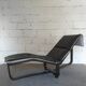 Scandinavian long chair design Ingmar und Knut Relling black leather 70s