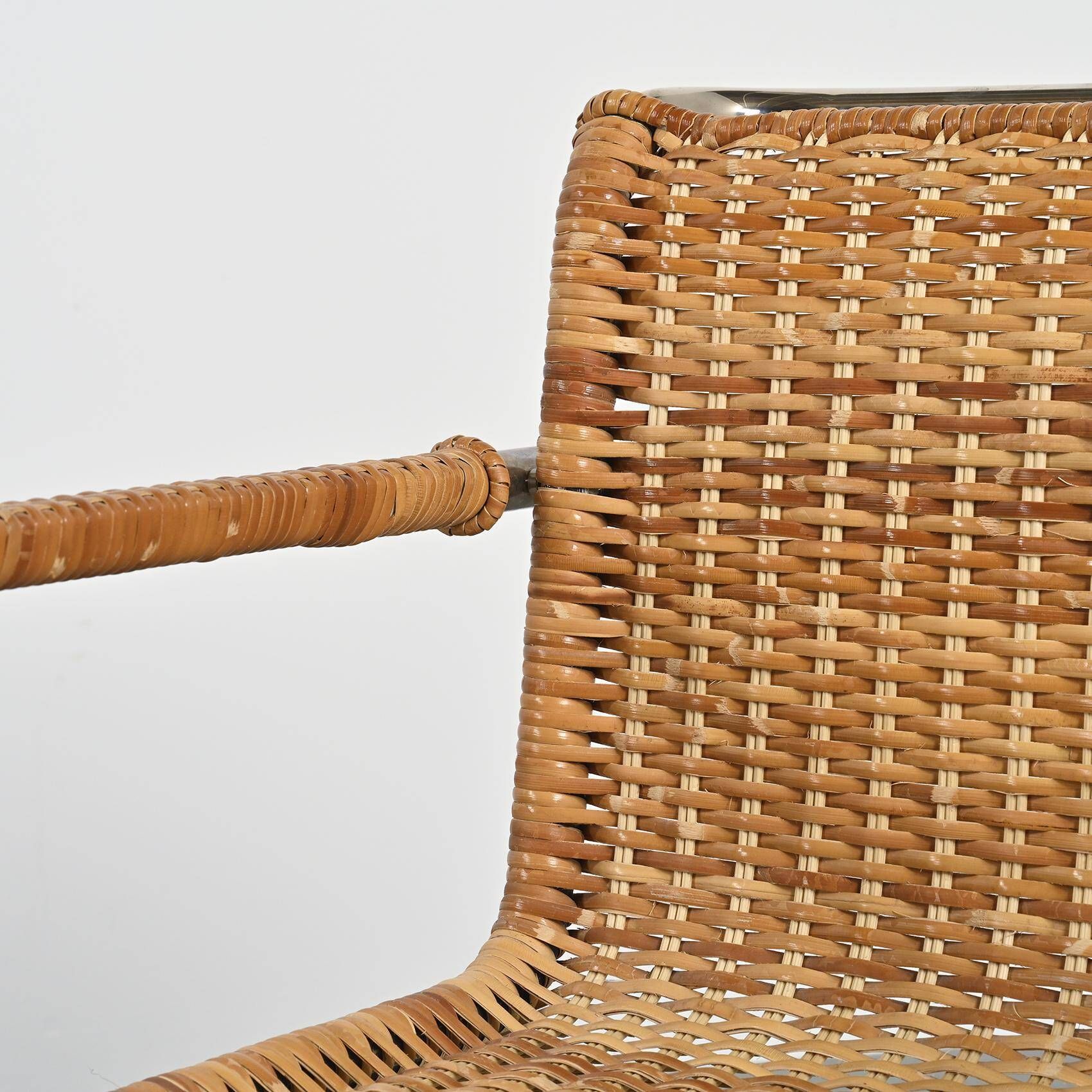 D42 tubular steel and cane armchair, Tecta, Germany, circa 1980