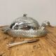 Duck-shaped terrine in silver metal