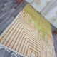 Handmade natural wool rug with colourful patterns, size 140/260 cm.