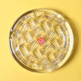 Cendrier rond vintage en verre transparent, Italie, années 1990