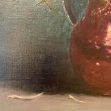 Old painting, still life with thistles signed C.Jung, 1928