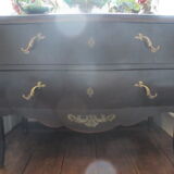 Black curved baroque chest of drawers Louis XV style