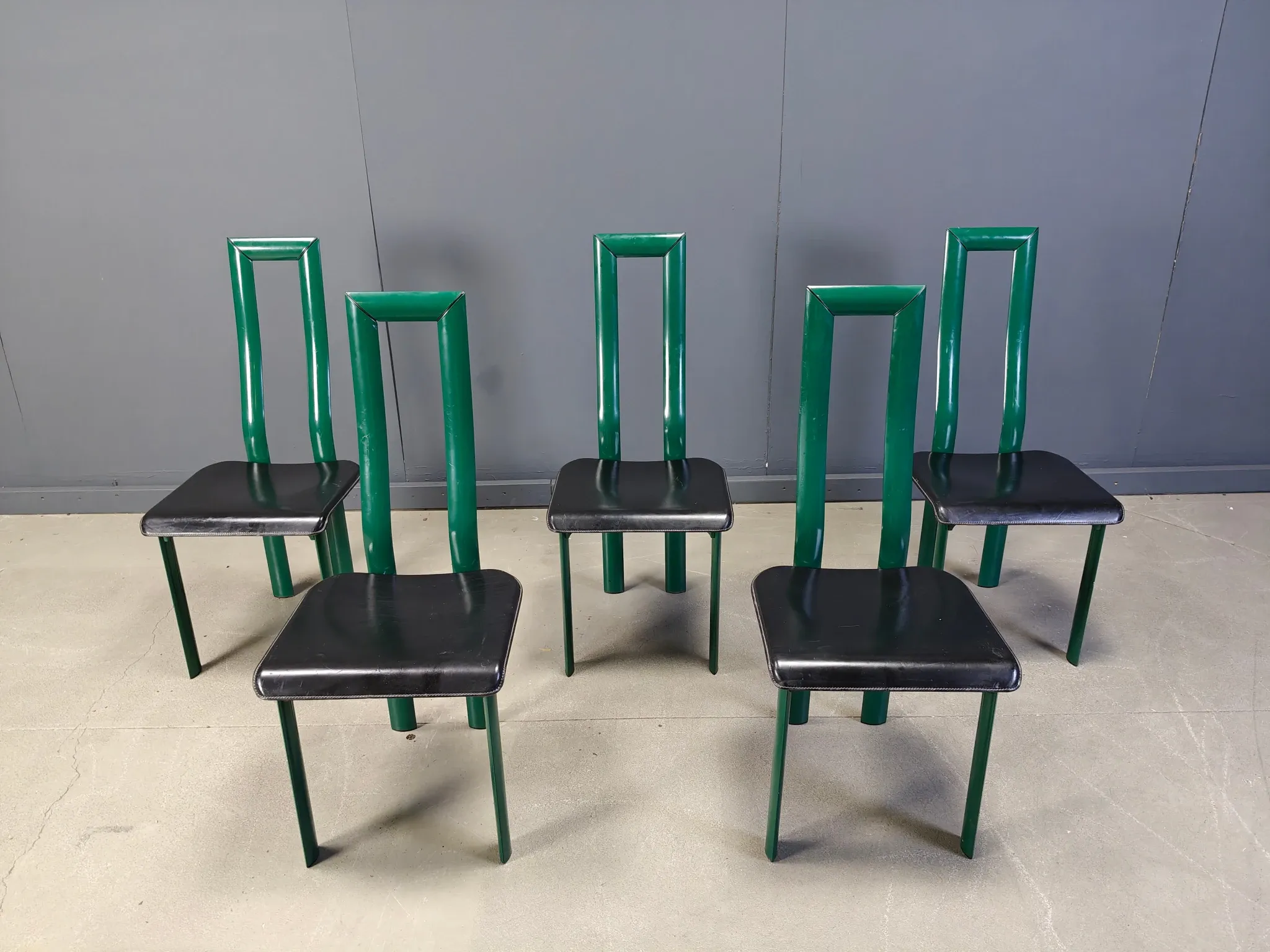 Italian Model Regia Dining Chairs by Antonello Mosca for Ycami, 1980s, set of 5