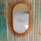 Vintage rattan mirror 42x64cm
