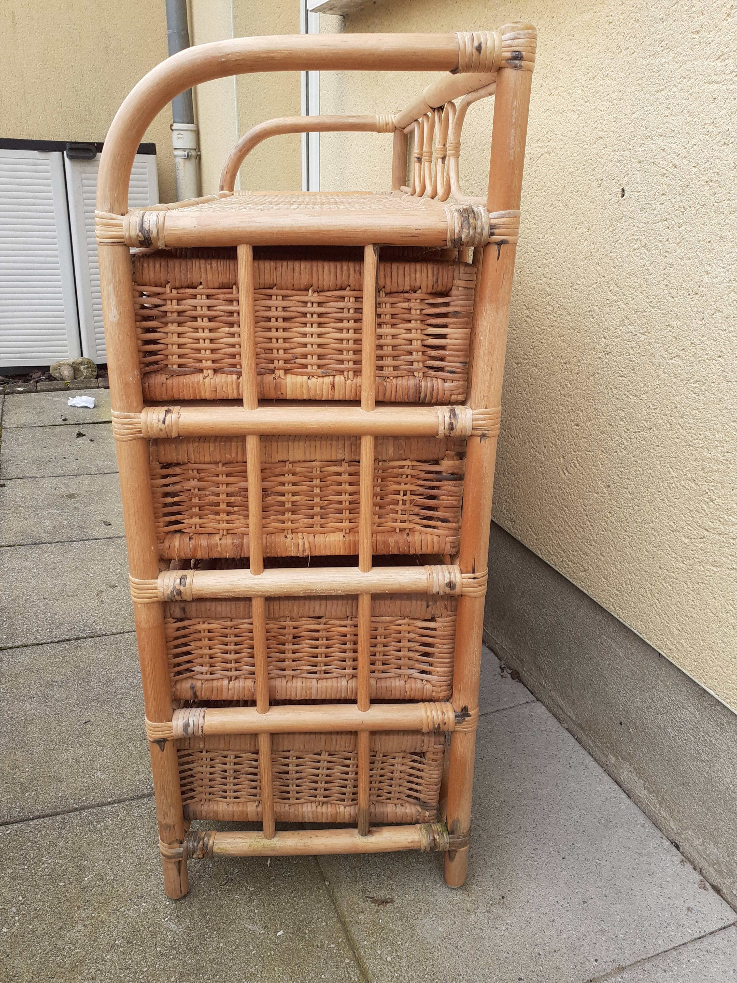 Rattan chest of drawers