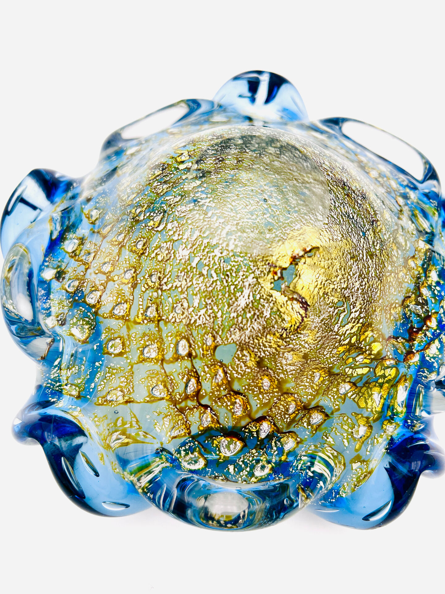Coupe Murano – Bullicante - inclusion Or & Argent  – Circa 1960