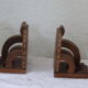 Pair of wood and brass bookand greenhouse, art deco