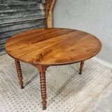 Antique round table drop-leaf table 125 cm walnut