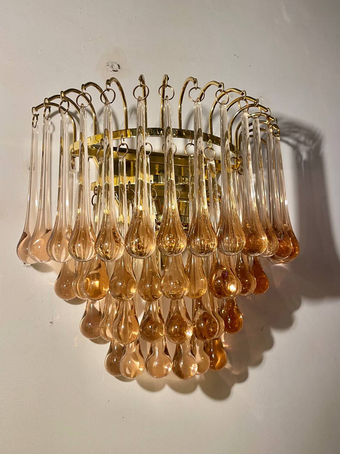Venini wall light drops Murano glass, Italy 1980