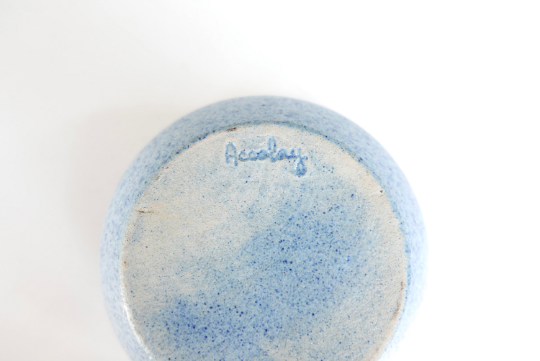 Accolay blue ceramic pot cover, 60s
