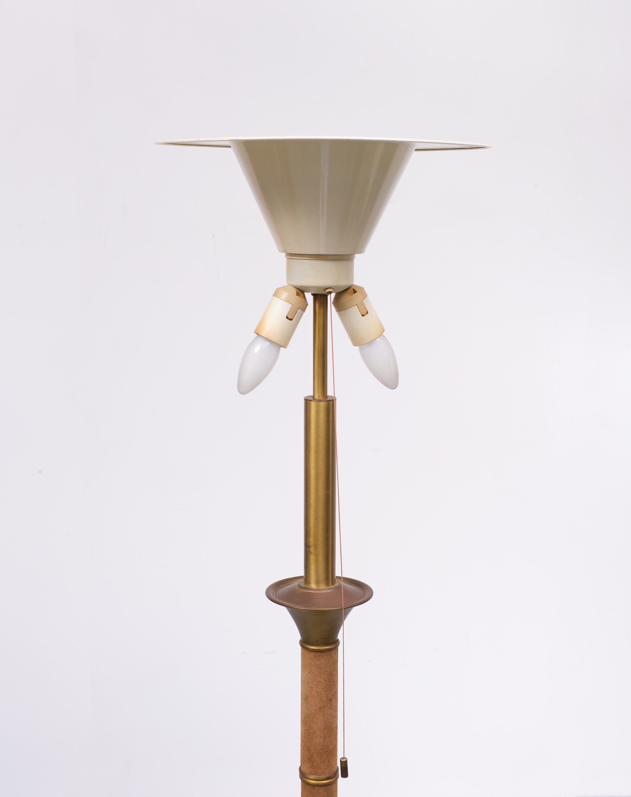 Hollywood Regency Suede Floor Lamp 1970s France