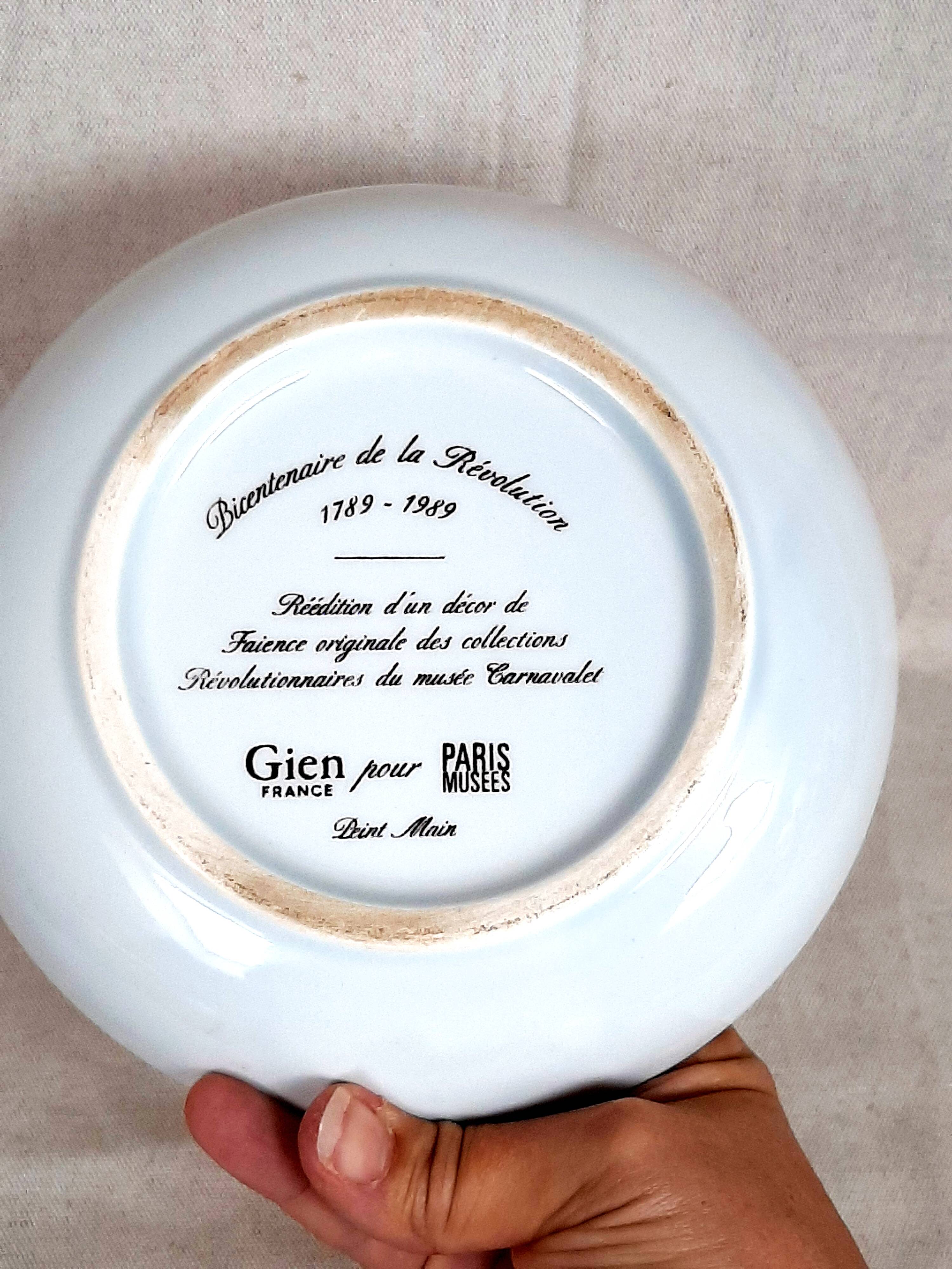 Ashtray in Gien Bicentennial of the French Revolution