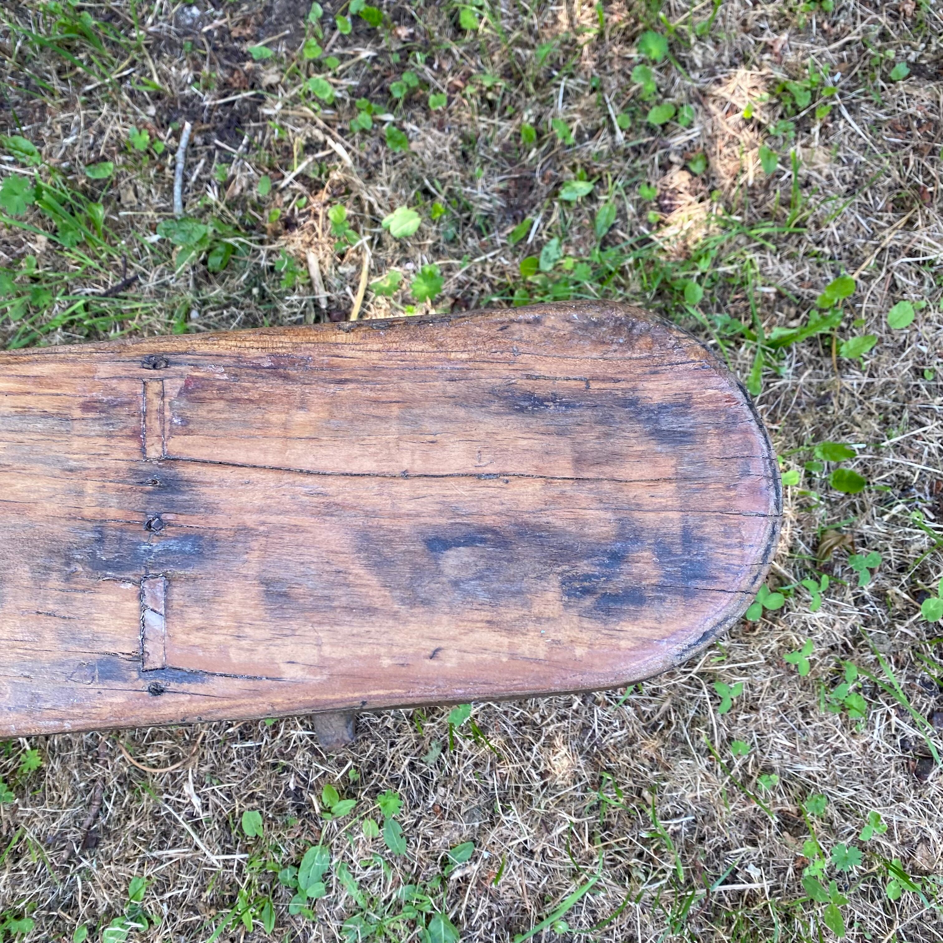 Wooden farmhouse bench
