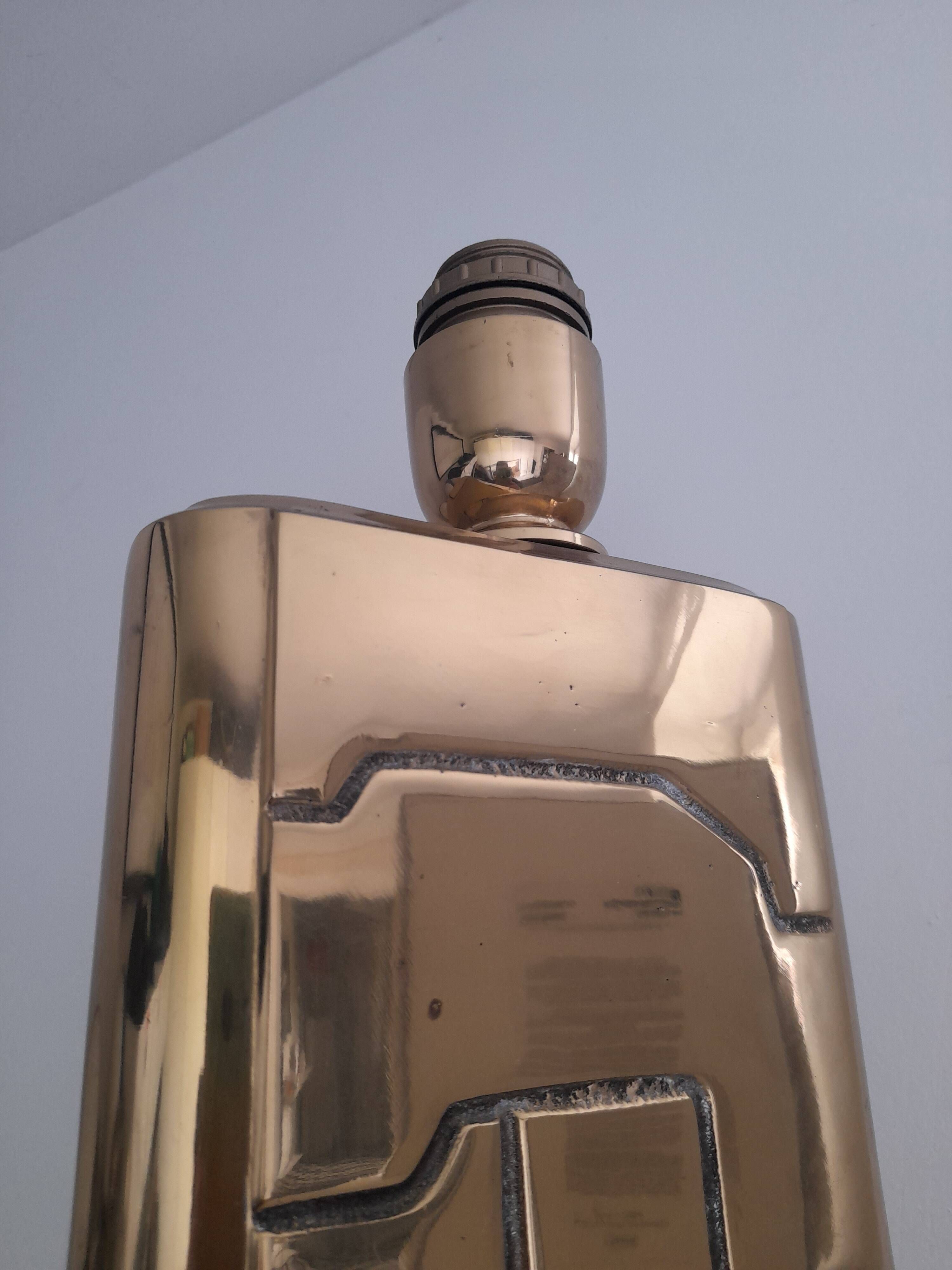 Brutalist brass lamp base Regina made in Italy.
