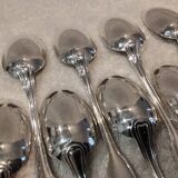 12 silver plated dessert spoons, goldsmith Ravinet Denfert shell