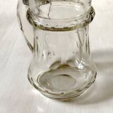 Bohemian crystal beer mug with chiseled pewter lid