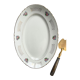 Vintage oval dish in flowered earthenware Moulin des Loups model "Cordoba"