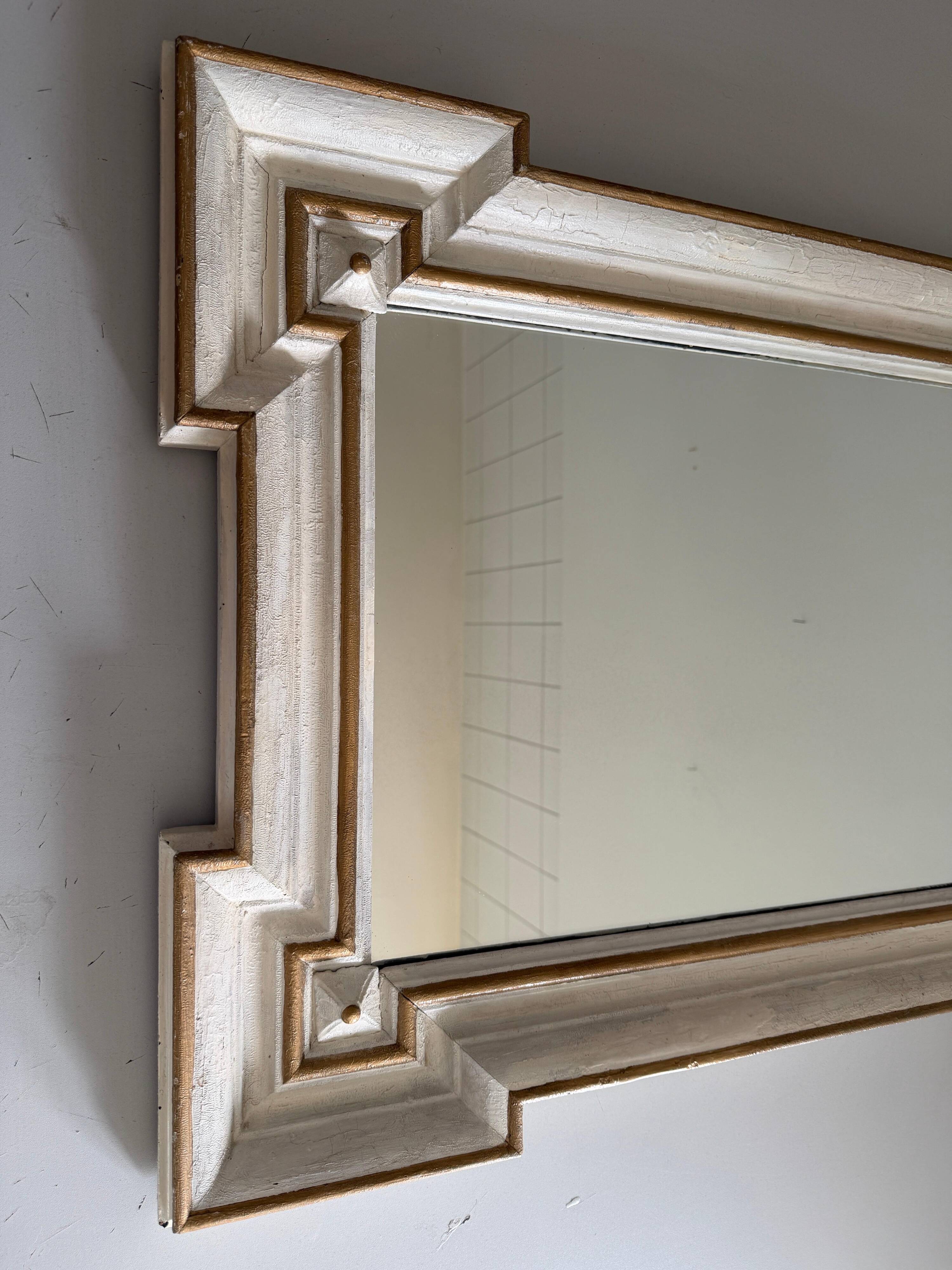 Art Nouveau wall mirror with a coloured gold frame by Meissen, 1930s, Germany.