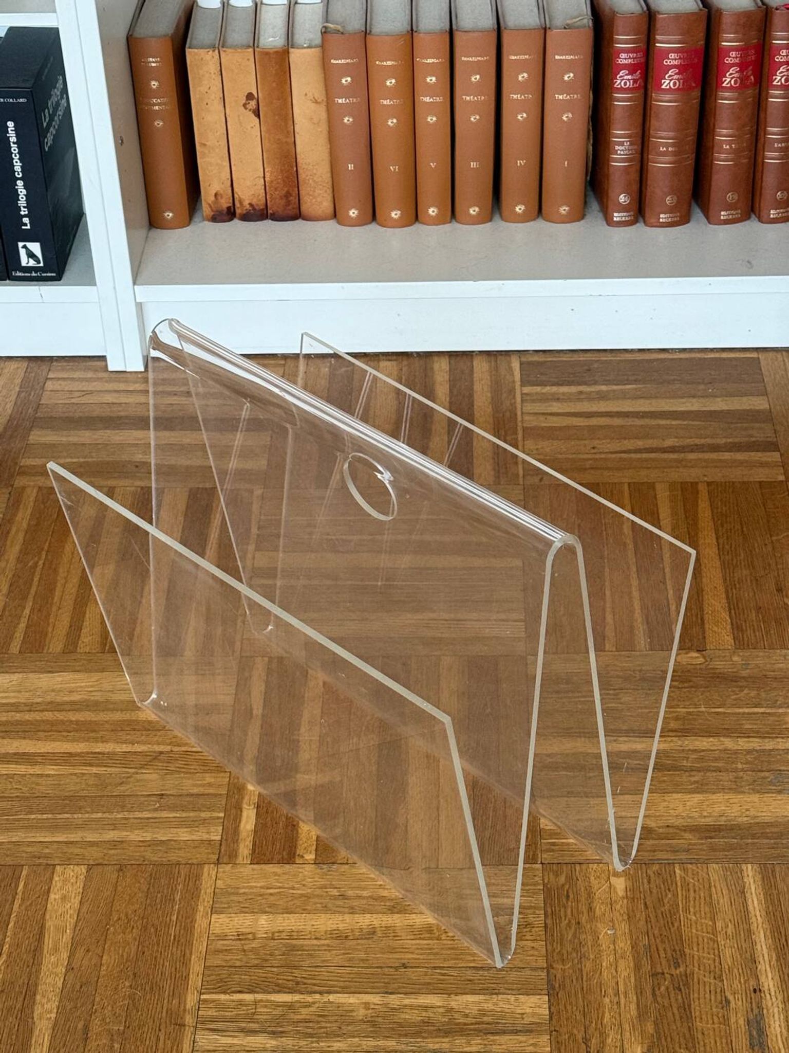 Vintage plexiglass magazine rack
