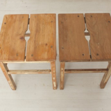 Set of 2 antique stools